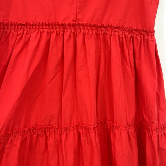 Madewell Women's Red Cattail Tiered Maxi Dress Extra Extra Small XXS - Picture 4 of 8